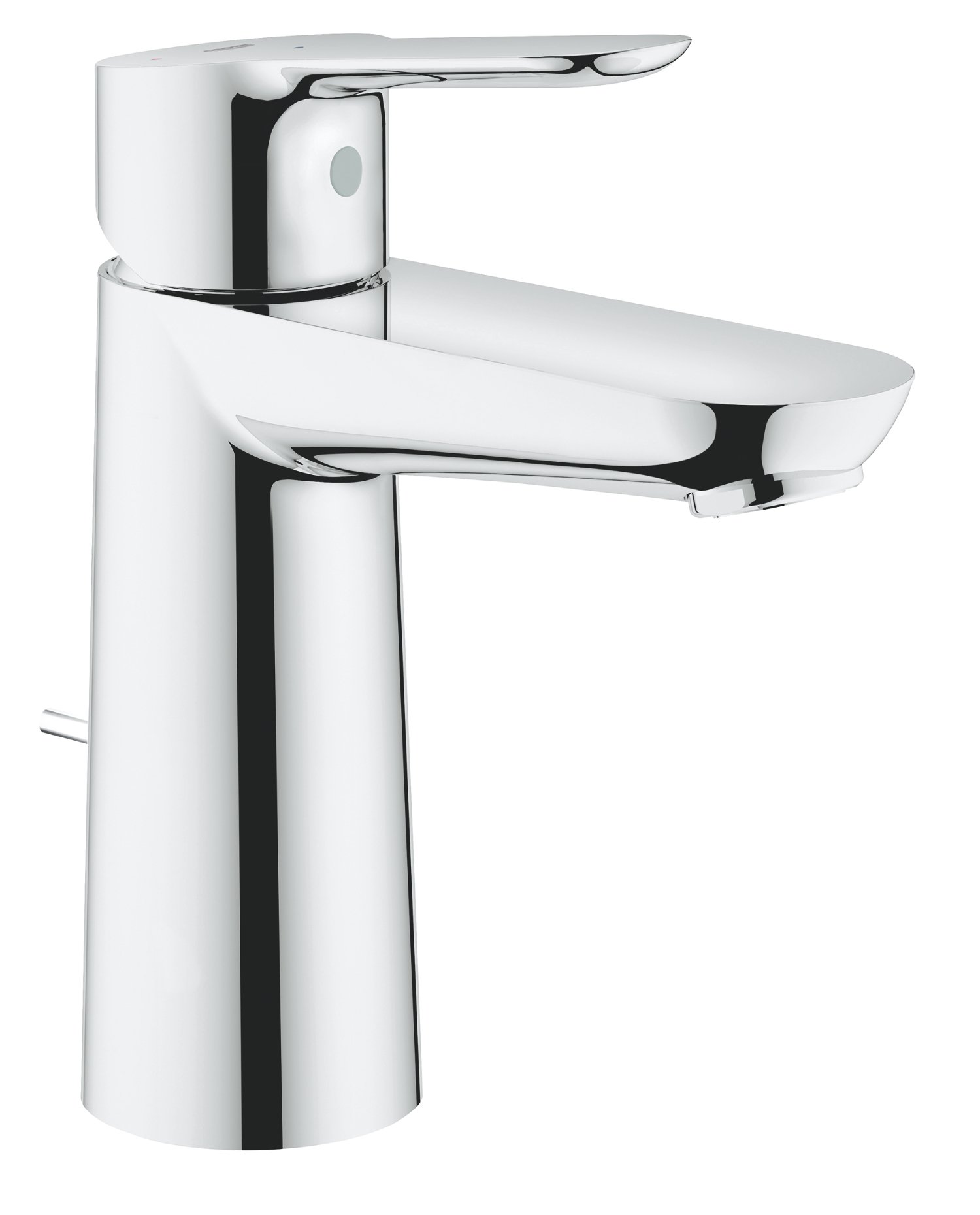 GROHE Bauedge Single-Lever Basin Mixer M-Size Eco-Friendly Tap with Pop-Up Waste Set, Chrome Finish 23759000