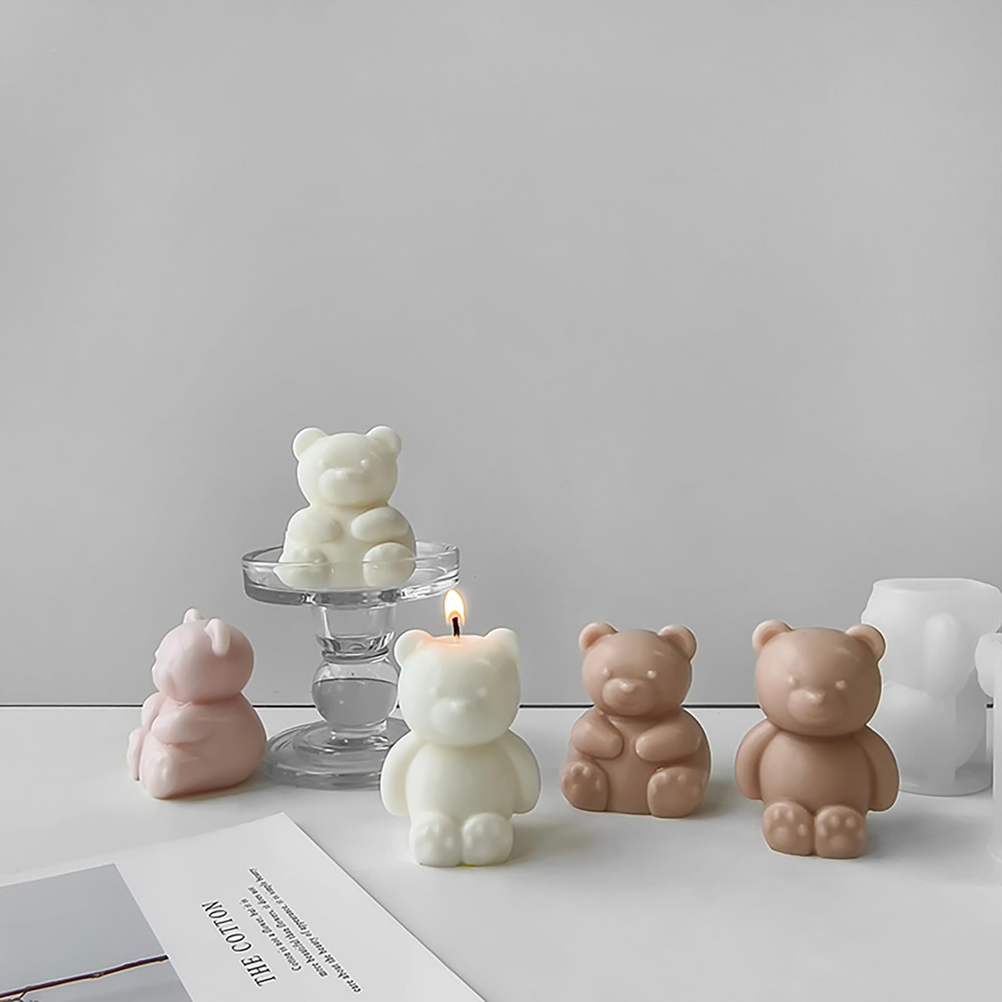 Photo 1 of 2 Pack Bear Mold Bear Soap & Candle Mold - Silicone 3D Molds for Candy & Home Decor - Resin Casting & Making Molds