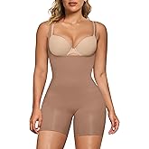 SHAPERX Open Bust Shapewear Tummy Control Bodysuits for Women Seamless Compression High Waisted Body Shaper