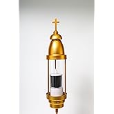 OURMEMO Cemetery Solar Lights for Grave,Includes 2.5" x6.5'' Grave Candles,4" x34''Cemetery Memorial Light Candle Holder,Standard Spike and Base,Perfect Addition to Headstone(Latin Cross Dome)