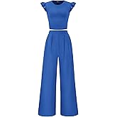 KIRUNDO Two Piece Sets For Women Summer 2026 Casual Cap Sleeve Cute Tops Wide Leg Pants Matching Set Travel Vacation Outfits