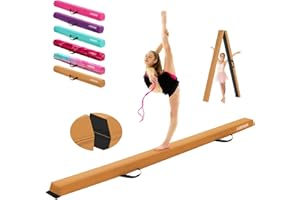 AWSUM Balance Beam for Kids with Carry Bag, 6ft/8ft/9ft/10ft Anti-Slip Folding Gymnastics Equipment, Suede Cover, for Home Training School, Toddler to Teen