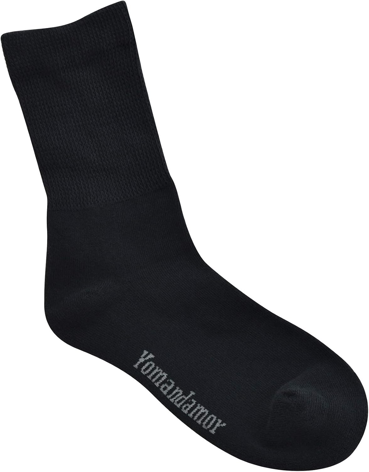 Yomandamor Women's 5 Pairs Non-Binding Cotton Crew Diabetic/Dress Socks with Seamless Toe and Cushion Sole: Clothing