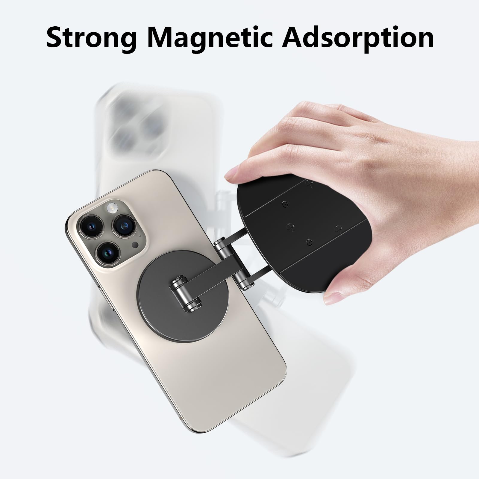 CreaDream Magnetic Phone Stand, MagSafe iPhone Stand Holder for Desk with 360° Rotating Metal Base, Foldable Cell Phone Stand Compatible with iPhone 16 15 14 13 12 Pro Max and MagSafe Case