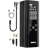 GOOLOO GT150 Tire Inflator Portable Air Compressor，4X Faster 150PSI Cordless Air Pump for Car Tires with Tire Pressure Gauge, Smart Electic Tire Pump with Auto-Shutoff for Pickup, Motor, Bike，Balls