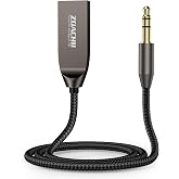 ZOACHII USB Bluetooth 5.4 Aux Adapter for Car | Plug-and-Play, 80cm Cable, Hands-Free Clear Calls, Auto Reconnect, Dual Connection, Wireless Music Receiver for Home Stereo