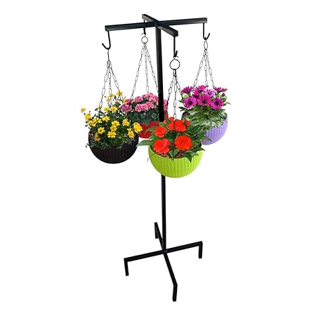 TrustBasket Clover Hanging Basket Stand - Pots and Plants Not Included