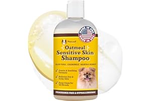 Natural Dog Company Oatmeal Shampoo for Dogs with Sensitive Skin, Ideal Anti Itch Dog Shampoo and Puppy Shampoo Oatmeal Itch Relief Dog Hypoallergenic Pet Shampoo, Deodorizing and Organic 12 oz