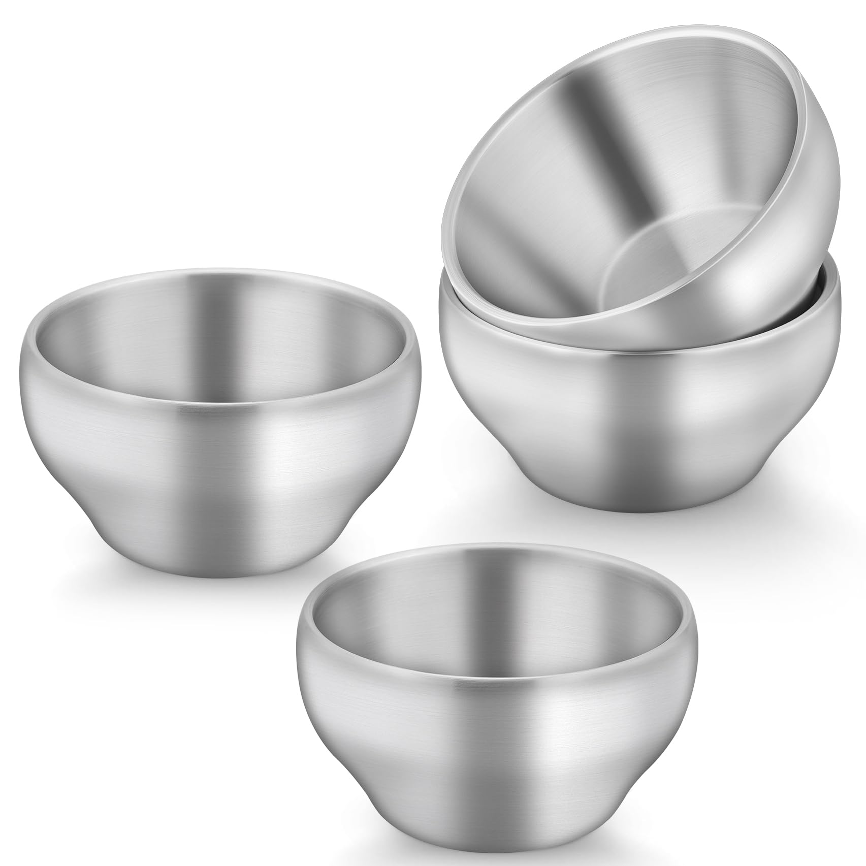 Photo 1 of TeamFar Stainless Steel Bowls for Kids, 12oz Metal Baby Toddler Bowls Set of 4, Double-Wall Insulated Kids Bowl for Cereal/Snacks/Soups, Non Toxic, Dishwasher Safe