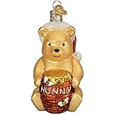 Old World Christmas Winnie The Pooh Glass Blown Ornament for Christmas Tree, Handcrafted Holiday Decoration, Winnie The Pooh Collection