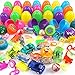 FUNNISM 24 Toys Filled Surprise Eggs, 2.5 Inches Bright Colorful Prefilled Plastic Surprise Eggs with 12 Kinds of Popular Toys