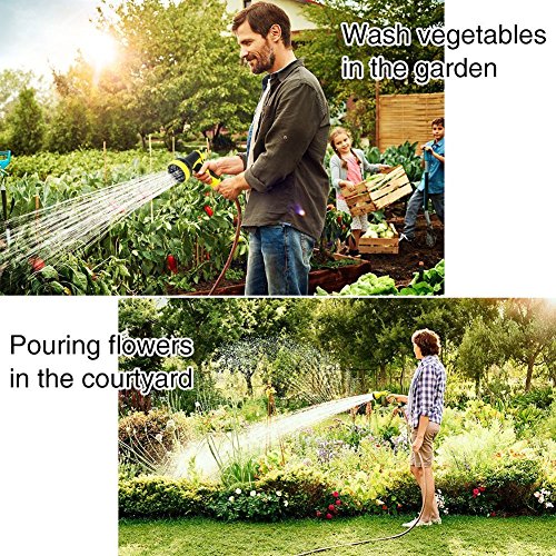 Losun Hose Nozzle, Garden Hose Nozzle with Heavy Duty 10 Adjustable Spray Patterns for Watering Garden, Washing Car and Pets