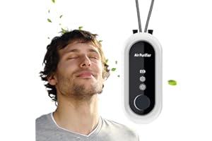 BFJOG Personal Air Purifier, Portable Air Purifier Necklace, Rechargeable Ionizer No Static Electricity and Noise, Purifier for Bedroom, Car and Airplane. (white)