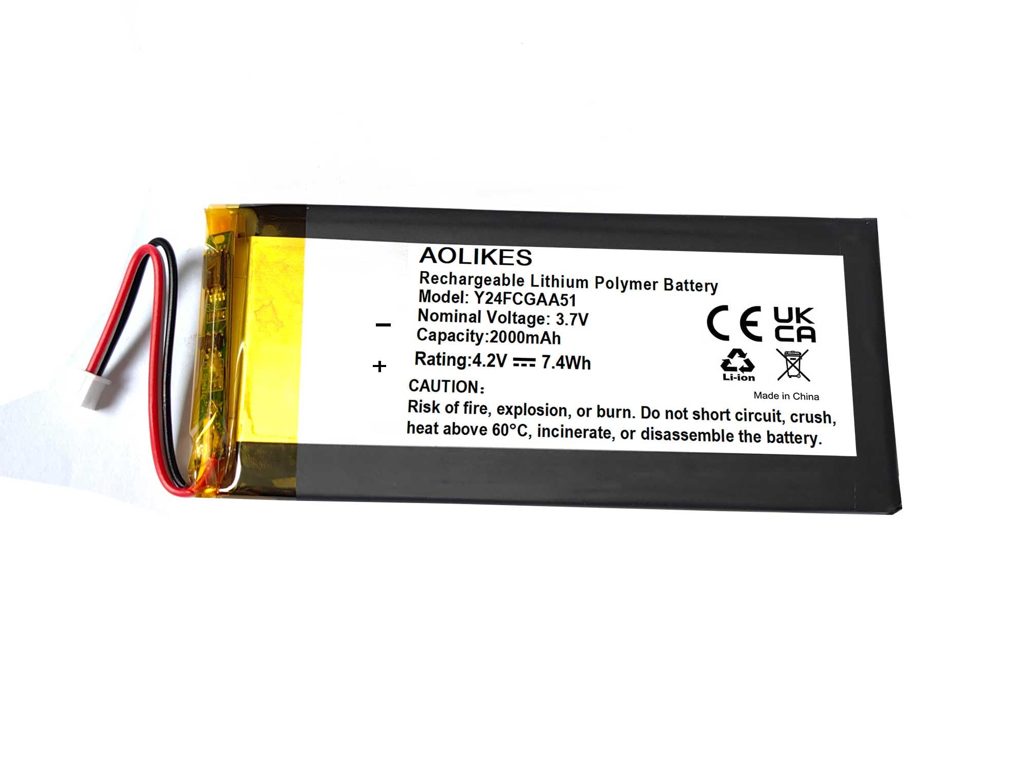 2000mAh 3.7V Rechargeable Battery Replacement for Ring Alarm Keypad 5AT2S7 Gen 2 Battery Pack