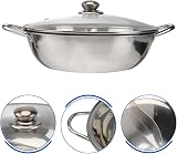 Stainless Steel Dual Hot Pot Divider Glass Lid Induction Cooker 28cm view 3
