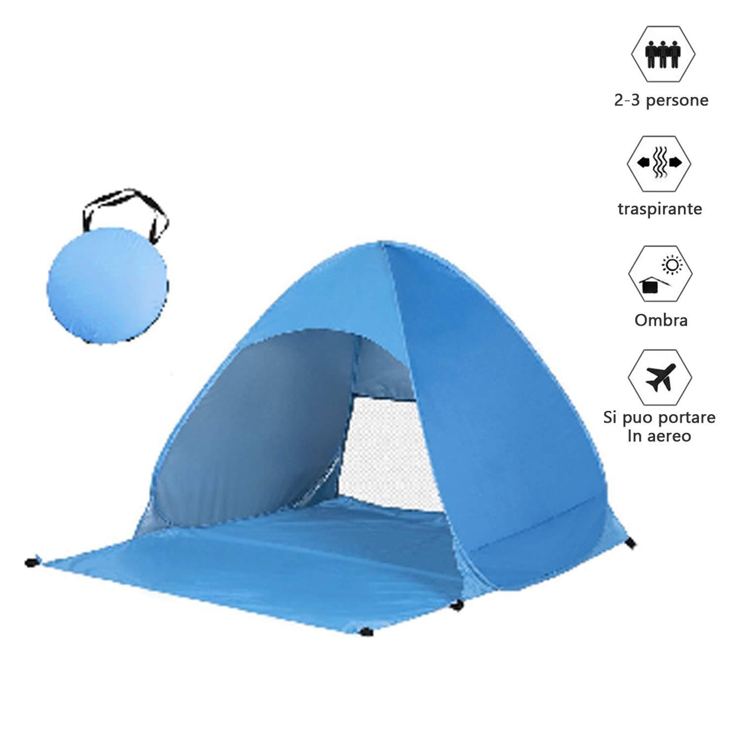 OUTAD Strandzelt Sonnenschutz Strand Pop Up für 2 3 Sitzer Schutz