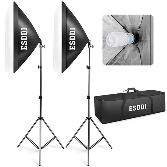 Softbox Dauerlicht Studioleuchte, ESDDI Softboxen 2er Set, Studio Lights Fotostudio Licht Beleuchtung Fotografie, 700W Ausgan