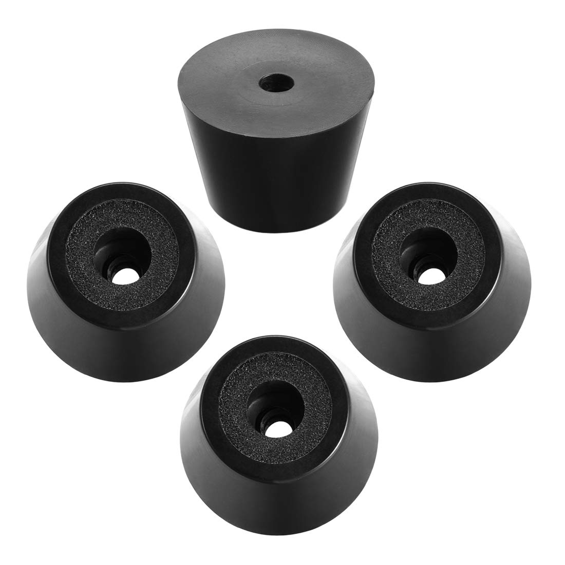 sourcing map Rubber Feet Buffers Pads D29x21xH20mm Black 4pcs