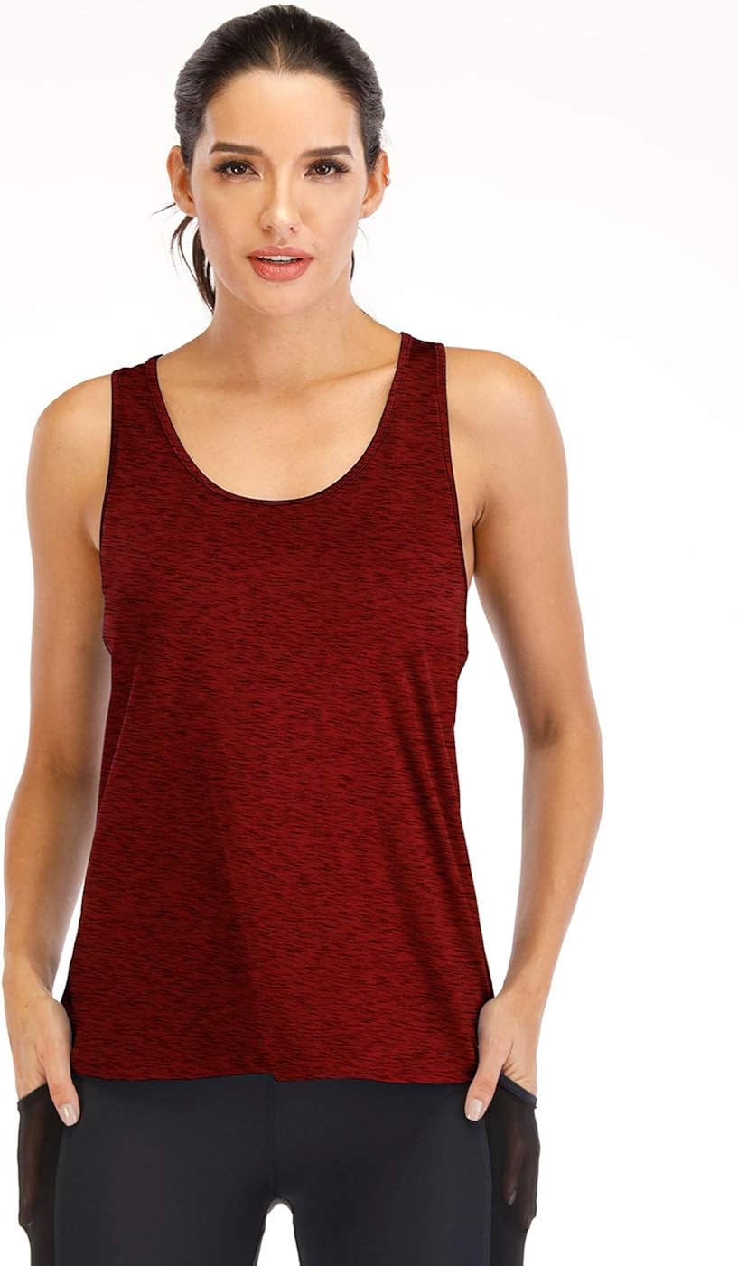 Fihapyli Womens Workout Tops Fitness Sports Racerback Tank Tops Backless Yoga Tops Open Back Running Tops Muscle Tank Tops: Clothing