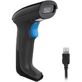 REALINN USB 2D QR Barcode Scanner Wired, Automatic Handheld Code Reader | Dustproof Waterproof Shockproof Plug, Play Fast and Precise for Mobile Payment, Store, Supermarket, Warehouse