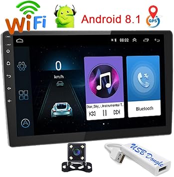 Polarlander 10 Pulgadas Android 8 1 Universal Car Stereo Bluetooth 2 Din Android Car Radio Reproductor Estereo Navegacion Gps Wifi Bluetooth Mp5 Player Con Dongle Usb Para Android Auto Ios Amazon Es Coche Y Moto