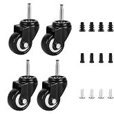 2 Inch Shop Vac Wheels Replacement Parts Stem Casters 5/16" x 1.5" (8x38mm) | Set of 4 for Rigid Wet Dry Shop Vacuum Wheels with Iron and Plastic Sockets for Cabinet, Dolly, Crib, Trolley, Dining Car