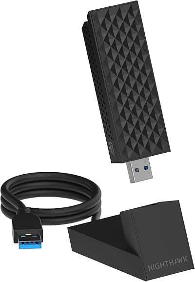 NETGEAR Nighthawk WiFi 7 USB 3.0 Adapter A9000 BE6500 Tri-Band up to 6.5 Gbps