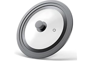 Pot Lids, Pans and Skillets, Pot Lid with Heat Resistant Silicone Rim and Tempered Glass. (BLACK, 11", 12", 12.5"(28-30-32cm)