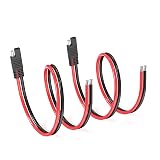 ELFCULB SAE Connector Extension Cable,12AWG 2FT 2 Pin Quick Disconnect Plug for Car Motorcycle(2 Pack)