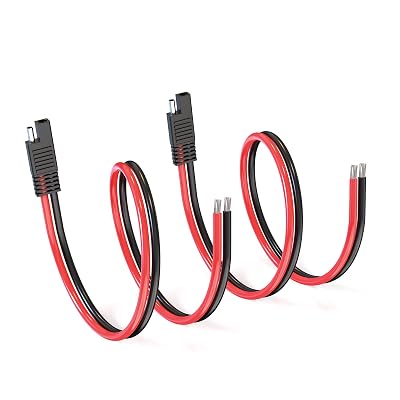 ELFCULB SAE Connector Extension Cable,12AWG 2FT 2 Pin Quick Disconnect Plug for Car Motorcycle(2 Pack)