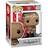 Dwayne Johnson The Rock #137 Facsimile Signed Reprint Laser Autographed Funko POP! WWE Wrestling Figurine with Protector Case
