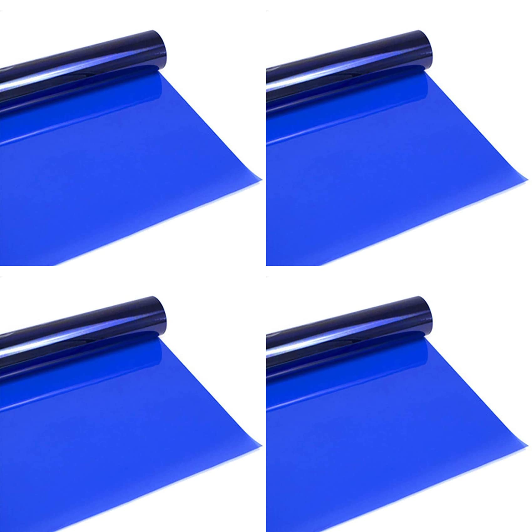 Selens 4PCS 40x50cm Lighting Gels Filter Flash Gel Blue Full CTB Color Correction Light Transparent Sheet Overlays for 800W Red Head Spotlight Strobe Speedlight Speedlite Photography Photo Studio