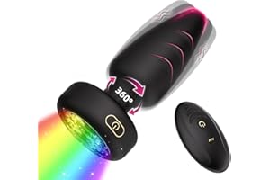 Vibrating Butt Plug Sex Toys, Remote Control Anal Plug with 360°Rotation Vibration Modes & LED Light, Small Anal Adult Toys P