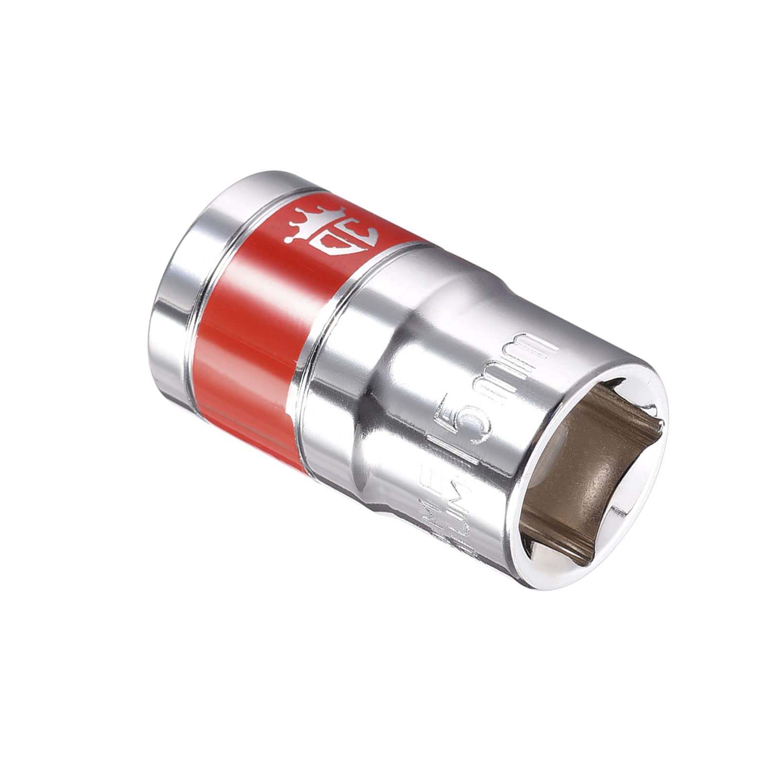 Kozelo 12 Point Shallow Socket - [1/2 Inch x 15mm] Square Drive for Car Mechanical Equipment Repair Use, CR-V Steel Metric Sizes with Red Band