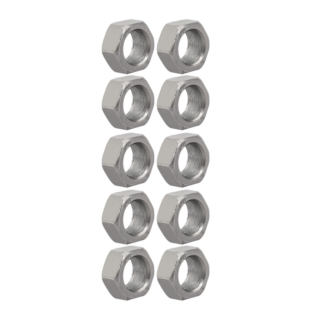 sourcingmap 10pcs M20 x 1.5mm Pitch Metric Fine Thread Carbon Steel Left Hand Hex Nuts