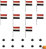 AZ FLAG Set of 10 Yemen Table Flags 4x6 in Polyester with 10in Pole view 5