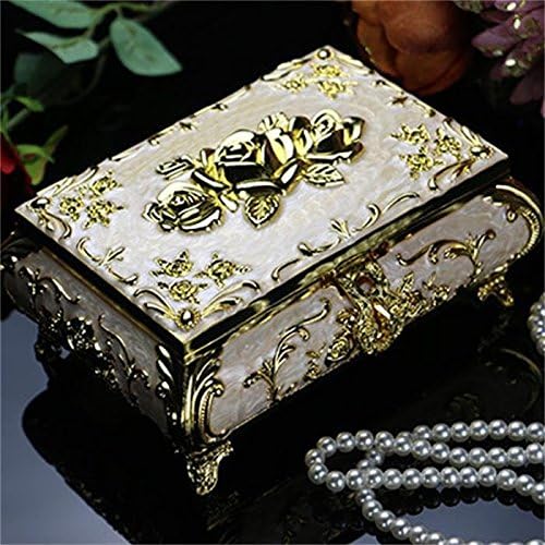 DELLT-Russian jewelry box princess European Korean non-real retro wood locking storage box jewelry mirror ornaments