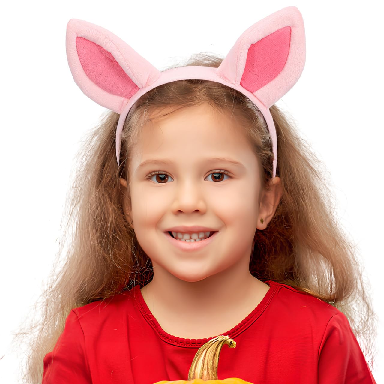 Healeved Ears Headband Halloween Animal Cosplay Pink Puppy Ears Headdress Fancy Dress Hair Stage Performance Props (Pink)