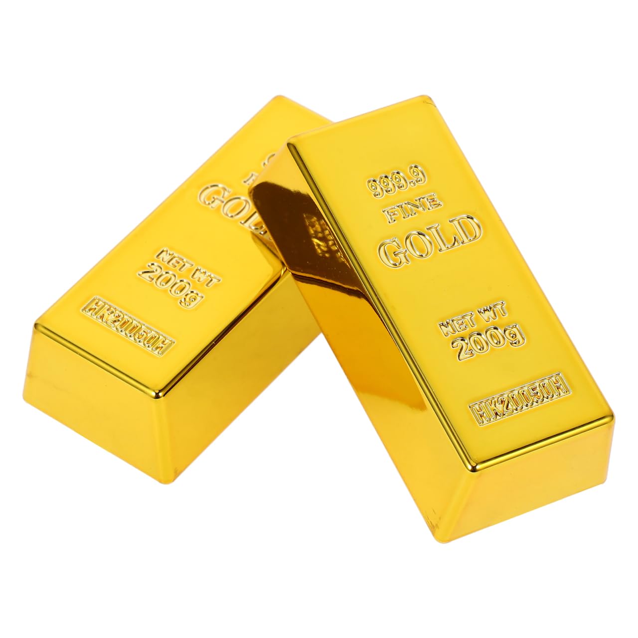 TOYANDONA 2Pcs Fake Gold Bar Fake Golden Brick Replica Bar Bullion Decorations Realistic Brick Prop Movie Prop Novelty Gift Joke