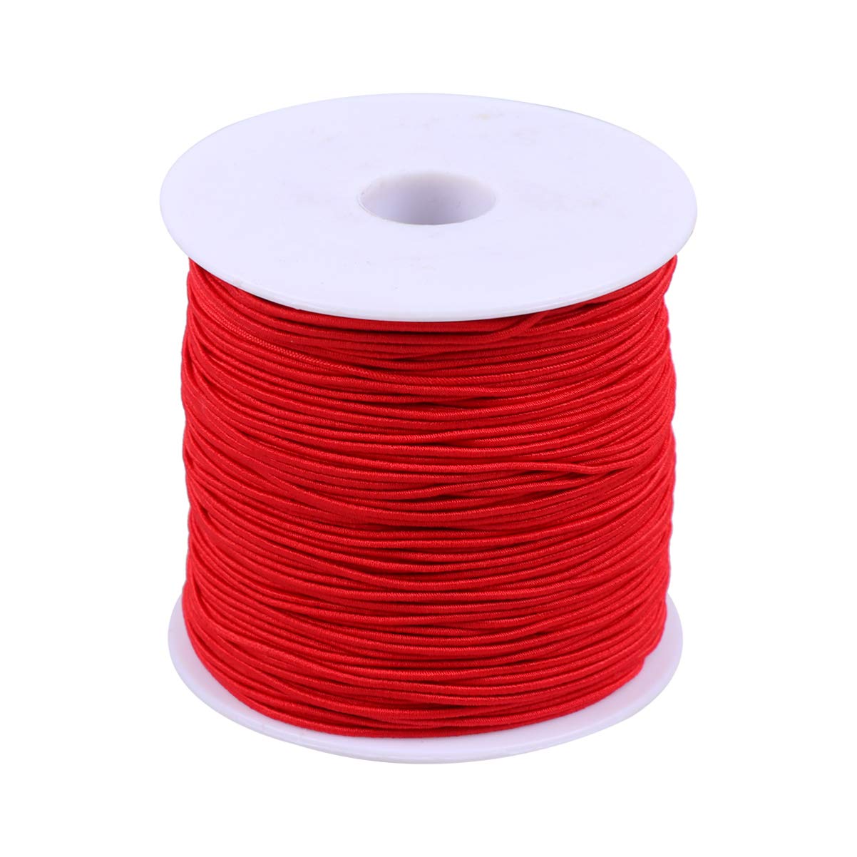 TOYANDONA 100 Elastic Band Sewing Tapes Elastic Band Round Cord Spool Rubber Cord DIY Sewing Craft Accessories for Various Clothing Trousers Dress Waist 1 mm 1 Roll Red