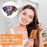 URAQT Hair Brush Boar Bristle Paddle for Women Detangle Soft Massage Red view 7