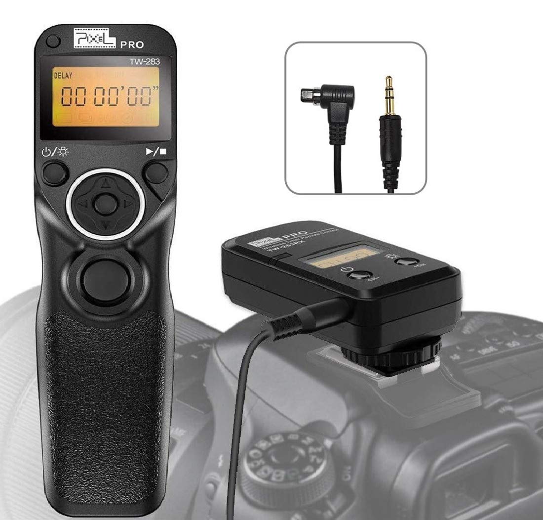 Pixel Wireless Timer Intervalometer TW-283 N3 Camera Release Remote Control Compatible with Canon EOS R3, R5, 6D II, 1DX II, 1DX III, 1DS III, 1DS II, 1D C, 1D IV, 1D III, 1D II N, 5D, 6D, 7D