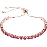 MECCANIXITY Diamond Tennis Bracelet for Women, Adjustable Stackable Cubic Zirconia Tennis Bracelet Slider with