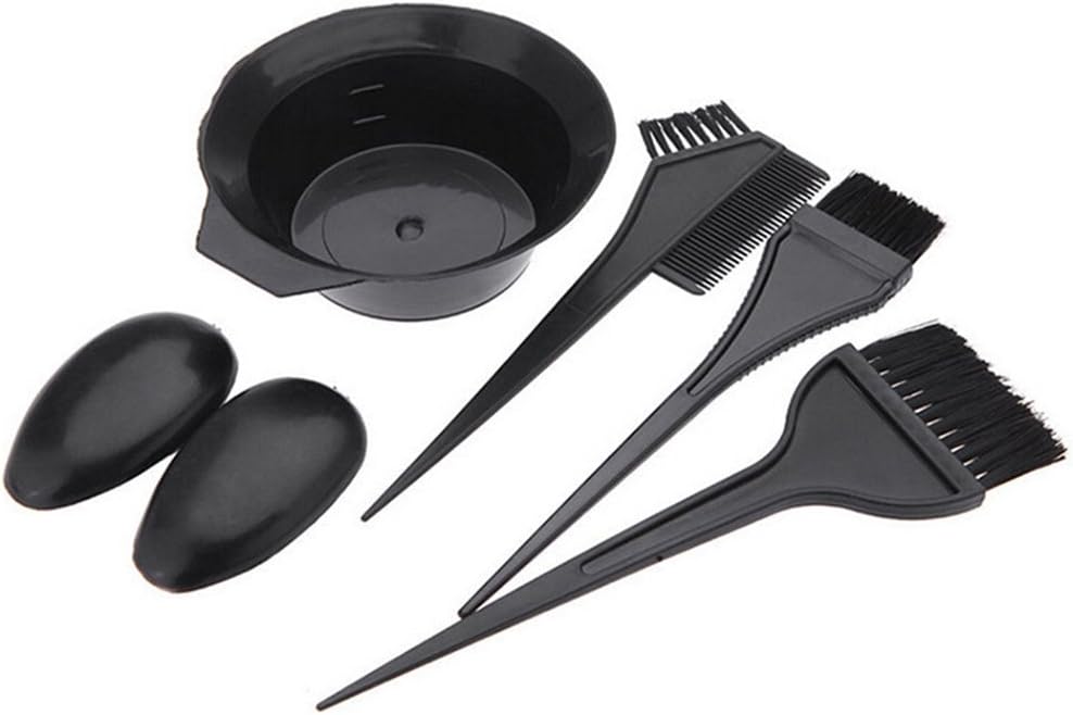 Kentop Hair Color Dye Bowl Comb Brush Ear Protectors Salon Tint Tool Set 5 Piece