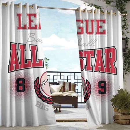 Amazon Com Diliteck Outdoor Curtains Kids College Baseball