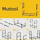 Mutool 25.6" Metal Firewood Rack, Indoor/Outdoor Log Holder, Black view 5