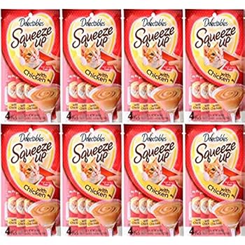 Delectables Squeeze Up Lickable Wet Cat Treats Chicken -32 Tubes (8 x 4 packs)