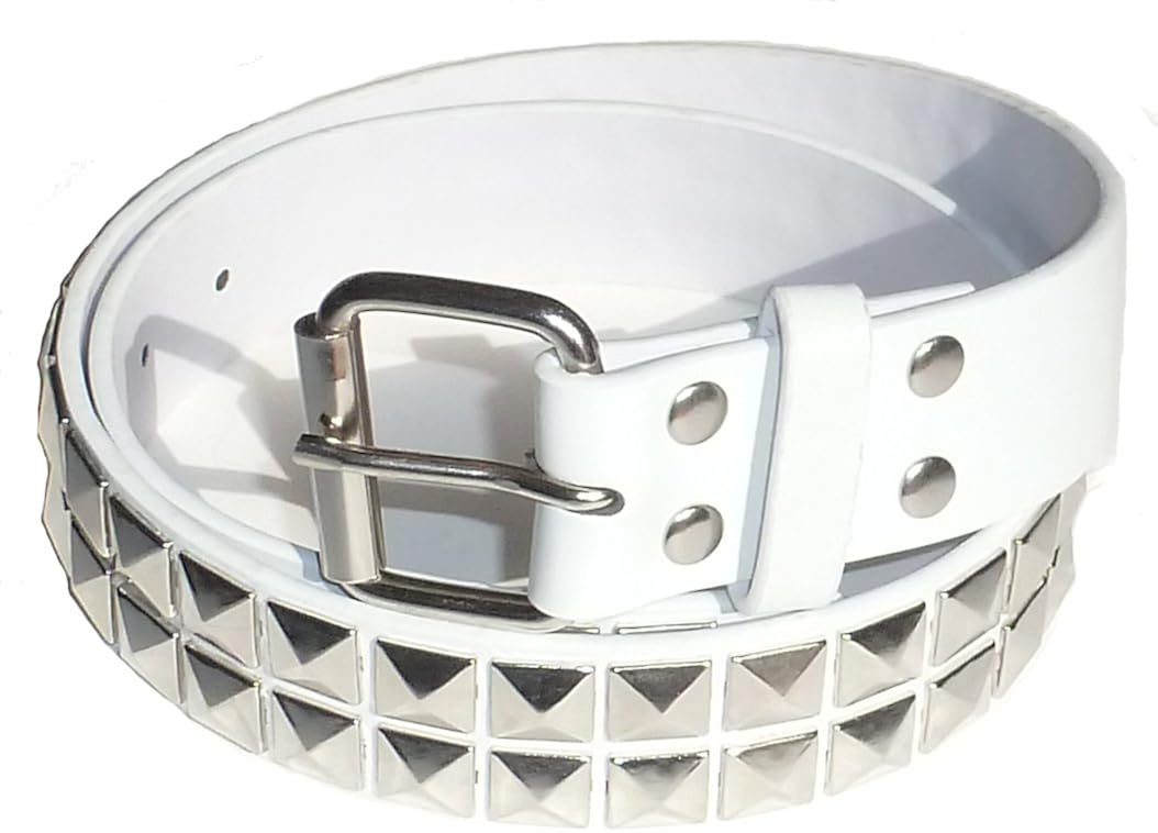 white studded belt
