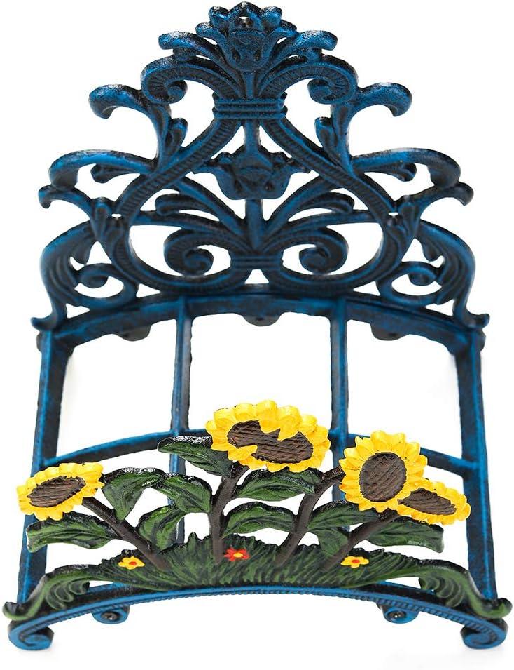 Sungmor Cast Iron Heavy Duty Garden Hose Holder, Decorative Hand-Painted Sunflower Wall Mounted Water Hose Hanger - Image 3