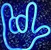 Halloween Decor Neon Lights LED Signs I Love You Gesture Finger Neon Light Sign Portable Battery Powered Wall Decor for Bedroom Living Room Christmas Party as Kids Gift (Blue Love Gesture)
